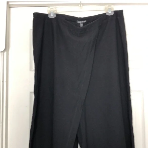 Eileen Fisher Cropped Crossover Wide Leg Pants - Picture 4 of 12